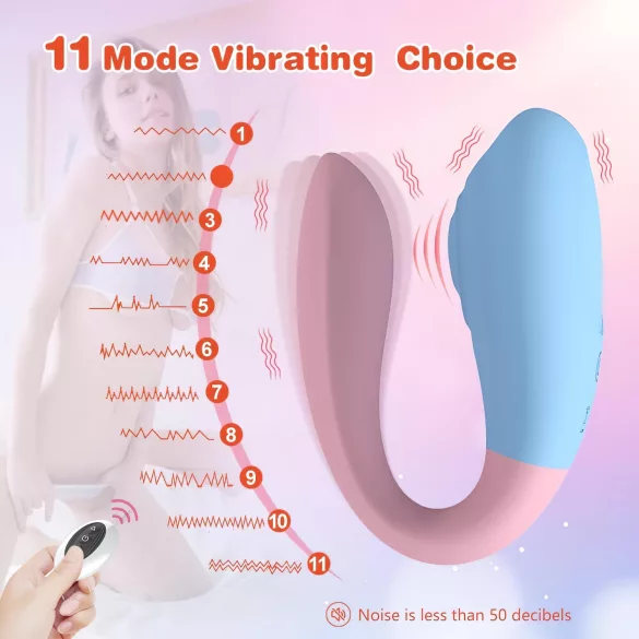 Mrow 03 - vibrator za parove - punjivi vodootporni - plava/roza