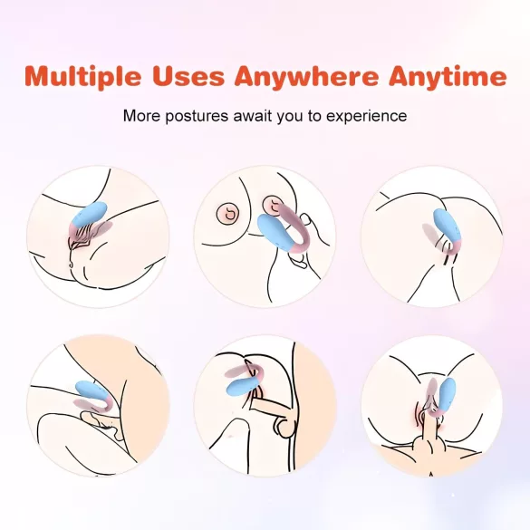 Mrow 03 - vibrator za parove - punjivi vodootporni - plava/roza