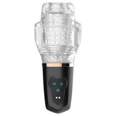   Funny Me Rocket Cup - usisni-vibracijski masturbator (prozirno-crni)