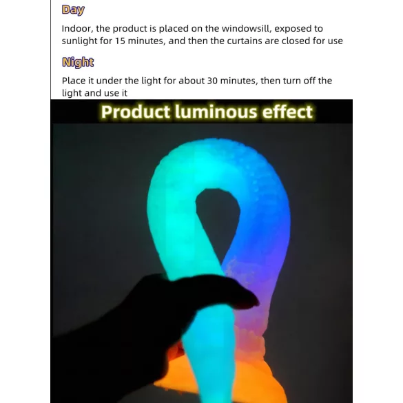 OgazR XXL Eel - fosforescentni analni dildo - 47 cm - roza