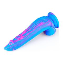   Inkipus - silikonski dildo za testise - 18cm (plavo-ružičasti)