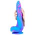 Inkipus - silikon dildo s testisima - 18cm (plavo-ružičasto)
