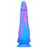 Inkipus - silikon dildo s testisima - 18cm (plavo-ružičasto)