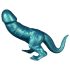 Toppedmonster - dinosaurus dildo silikon - 26 cm (tirkiz)