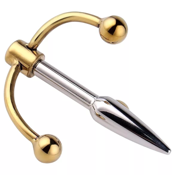 Urethralplay - metalni dilator s kukom - 4,5 cm - srebrni