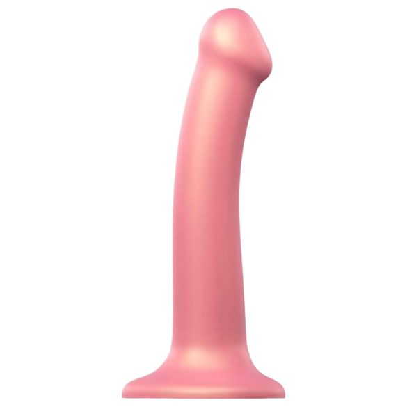 Strap-on-me Metallic Shine M - koži prihvatljiv dildo (metalno ružičasta)