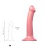 Strap-on-me Metallic Shine M - koži prihvatljiv dildo (metalno ružičasta)
