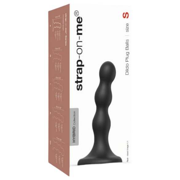 Strap-on-me Balls S - crna loptasta dildo s vakuumskom bazom