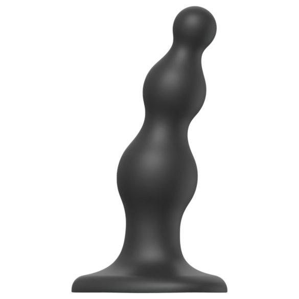 Strap-on-me perle S - perlasti dildo s vakuumskim postoljem (crna)
