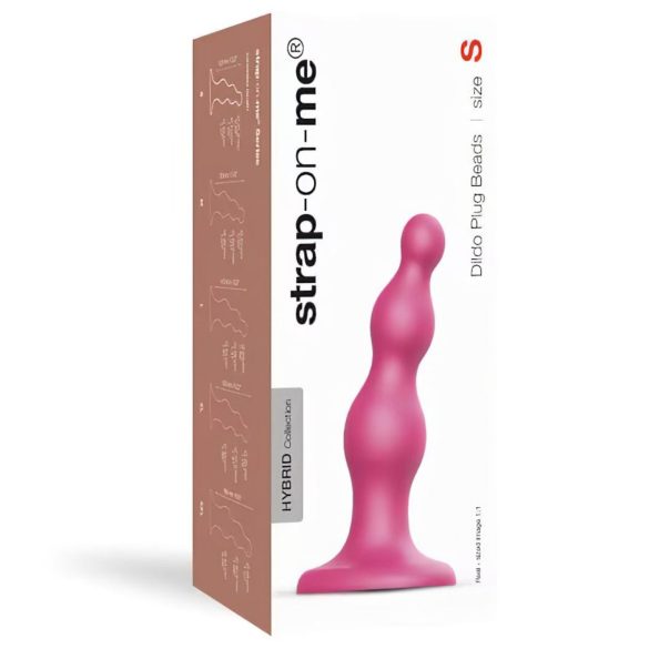 Strap-on-me Beads S - perlasto dildo s vakuumskim držačem (ružičasti)