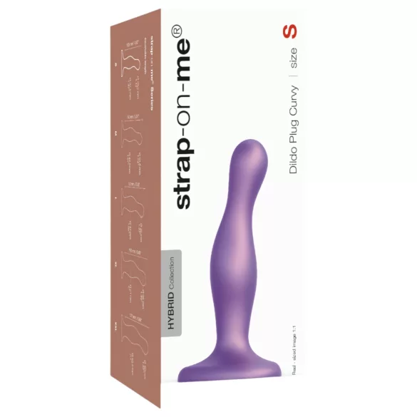 Strap-on-me Curvy S - valoviti dildo s vakuumskom podlogom (ljubičasti)