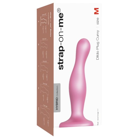 Strap-on-me Curvy M - valoviti dildo s vakuumskom bazom (ružičasti)