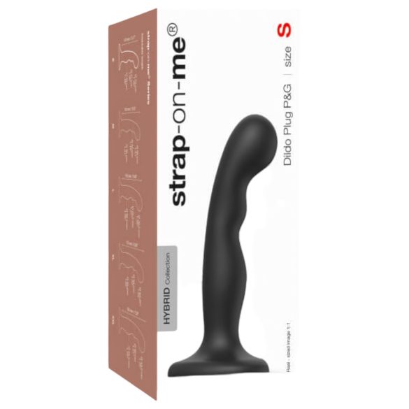 Strap-on-me P&G S - zakrivljeni dildo s vakuumskom bazom (crni)