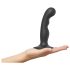 Strap-on-me P&G S - zakrivljeni dildo s vakuumskom bazom (crni)