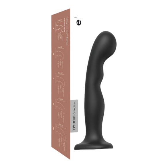 Strap-on-me P&G L - zakrivljeni dildo s vakumskim postoljem (crni)