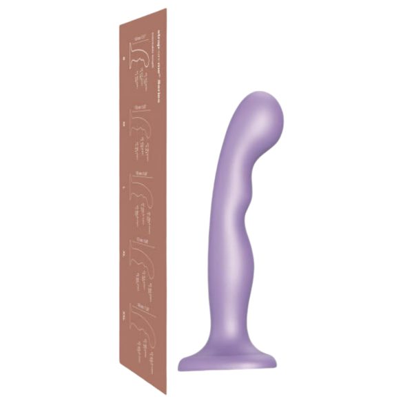 Strap-on-me P&G M - zakrivljeni dildo s vakuom (ljubičasti)