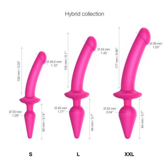 / Strap-on-me Swith Semi-Realistic XXL - 2u1 silikonski dildo (ružičasti)