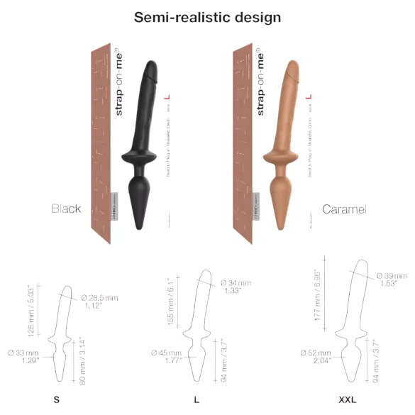 Strap-on-me Switch Realistic L - 2u1 silikonski dildo (prirodne boje)