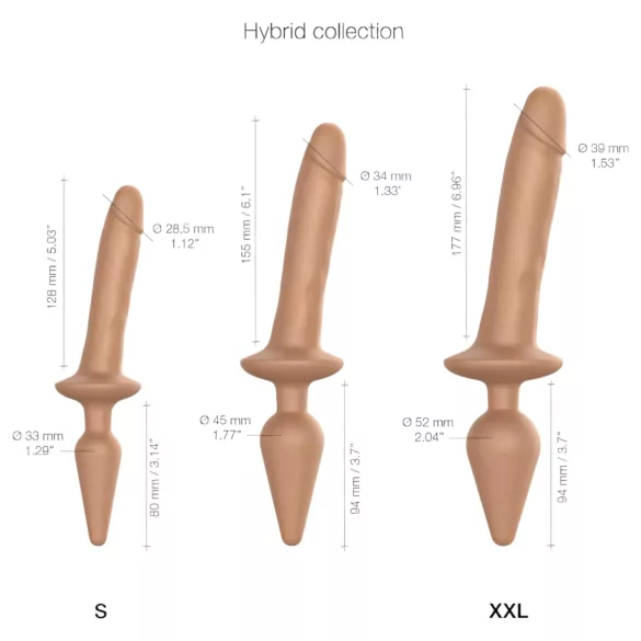 Strap-on-me Switch Realistic L - 2u1 silikonski dildo (prirodne boje)