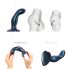 Strap-on-me Snaky M - zakrivljeni analni dildo (plavi)