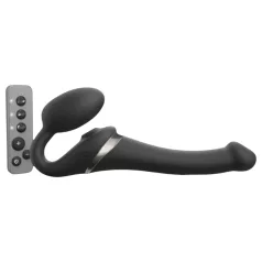   Strap-on-me S - vibrator s remenom i zračnim valovima - silikon crni