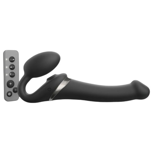 Strap-on-me M – crni vibrirajući strap-on za valovite užitke