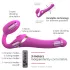 Strap-on-me M - strap on vibrator s valovima zraka - silikon rozi