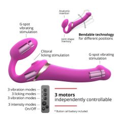   Strap-on-me M - vibrator sa zračnim valovima koji se pričvršćuje - srednji (ružičasti)