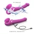 Strap-on-me M - strap on vibrator s valovima zraka - silikon rozi