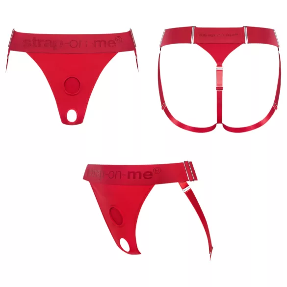 Strap-on-me - remen za dildo na vezanje - podesiva veličina XS-XXL - crveni