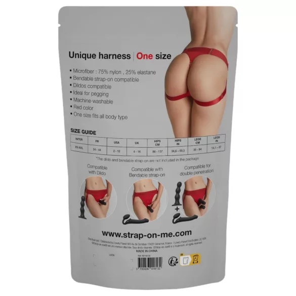 Strap-on-me - remen za dildo na vezanje - podesiva veličina XS-XXL - crveni