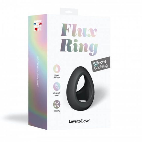 Love to Love Flux - silikonski prsten za penis (crni)