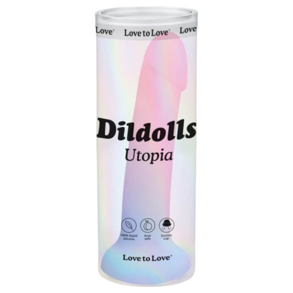 Dildolls Utopia - šareni silikonski dildo s cukavicom