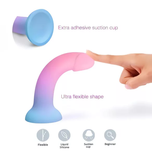 Dildolls Utopia - dildo sa vakuumskom bazom - silikon - šareno