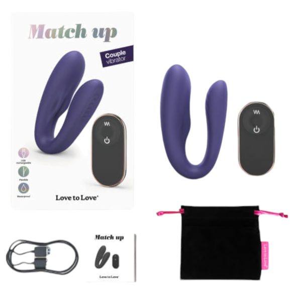 Love to Love Match Up - akumulatorski, radio parni vibrator (ljubičasti)