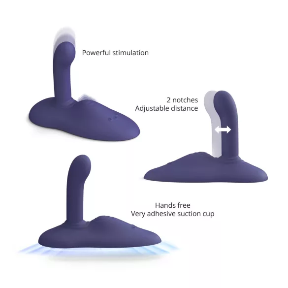Love to Love GoFast - vibrator za G-točku i klitoris s vakuumskim postoljem (plavi)