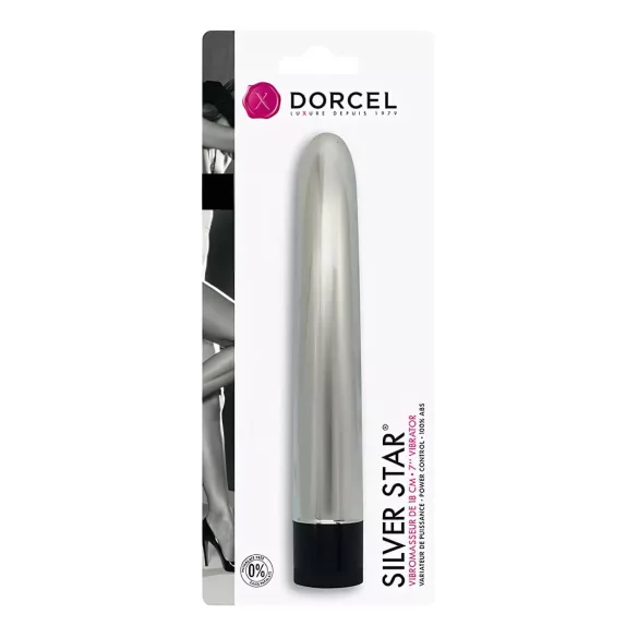 Dorcel - klasični vibrator štap - srebrna