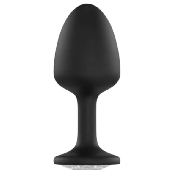 Dorcel Geisha Plug Diamond M - crni analni plug s bijelim kamenčićem