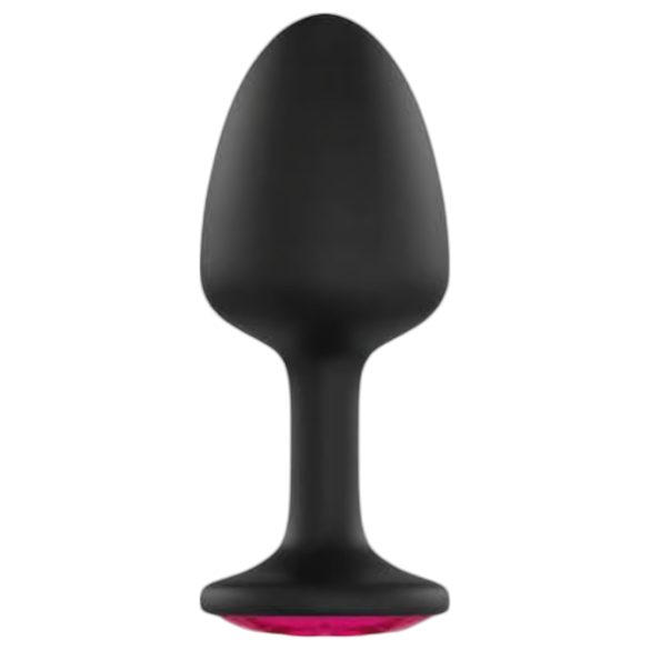 Dorcel Geisha Plug Ruby M - crni analni plug s ružičastim draguljem