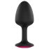 Dorcel Geisha Plug Ruby M - crni analni plug s ružičastim draguljem