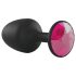 Dorcel Geisha Plug Ruby M - crni analni plug s ružičastim draguljem
