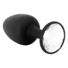   Dorcel Geisha Plug Diamond L - analni dildo od bijelog kamena (crni)