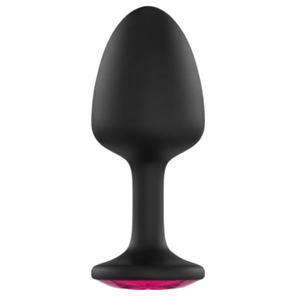 Dorcel Geisha Plug Ruby L - analni plug s ružičastim draguljem (crni)