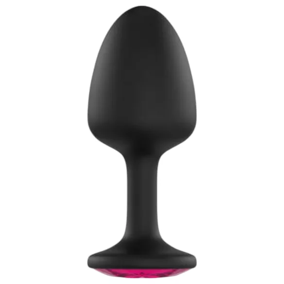 Dorcel Geisha Plug Ruby L - crni analni plug s ružičastim kamenom