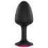 Dorcel Geisha Plug Ruby L - analni plug s ružičastim draguljem (crni)