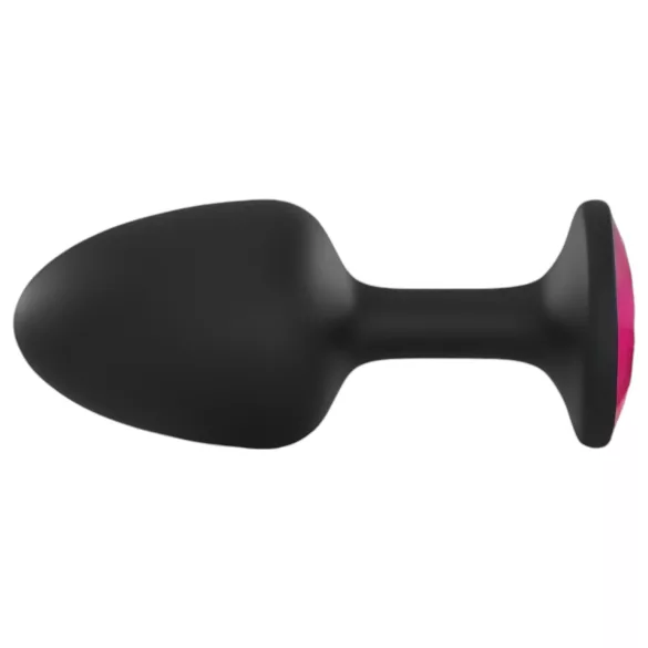 Dorcel Geisha Plug Ruby L - crni analni plug s ružičastim kamenom