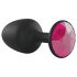 Dorcel Geisha Plug Ruby L - analni plug s ružičastim draguljem (crni)