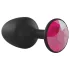 Dorcel Geisha Plug Ruby L - crni analni plug s ružičastim kamenom