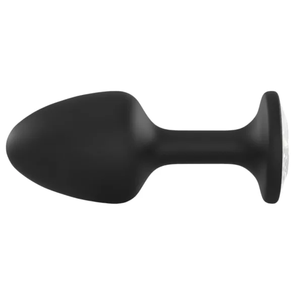 Dorcel Geisha Plug Diamond XL - analni plug s bijelim kamenom (crni)