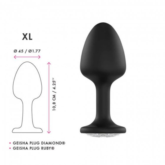 Dorcel Geisha Plug Diamond XL - analni dildo od bijelog kamena (crni)